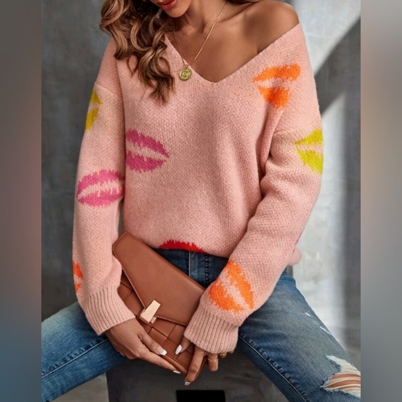 Casual Pullovers V Neck Sweater - Picture 5 of 5